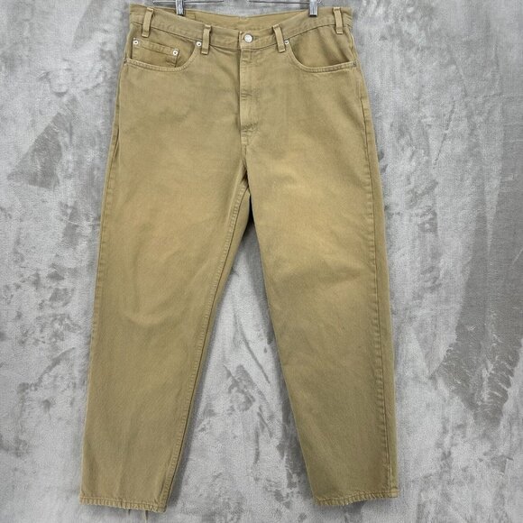 Levi's 550 Vintage 38x30 Tan Relaxed Fit 100% Cotton Denim Jeans USA Made - Picture 1 of 13